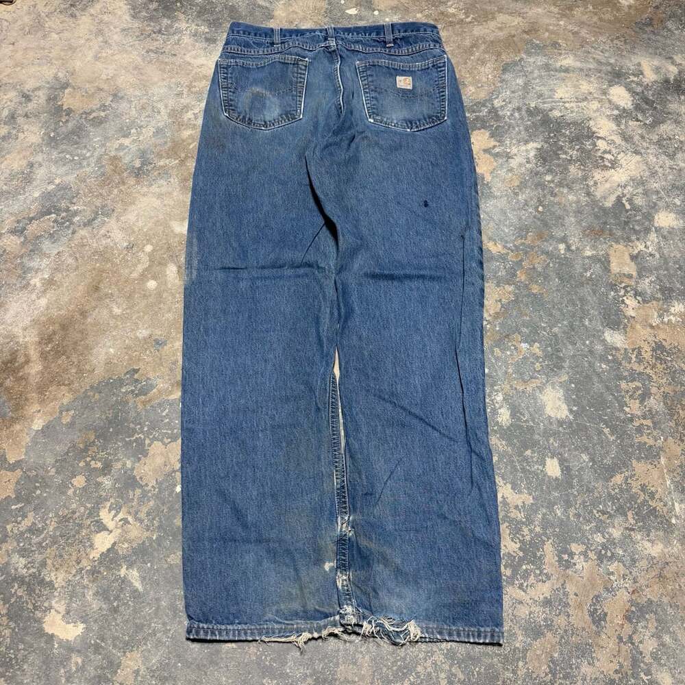 Y2K Made in USA Carhartt Relaxed Fit Denim Work Jeans Blue